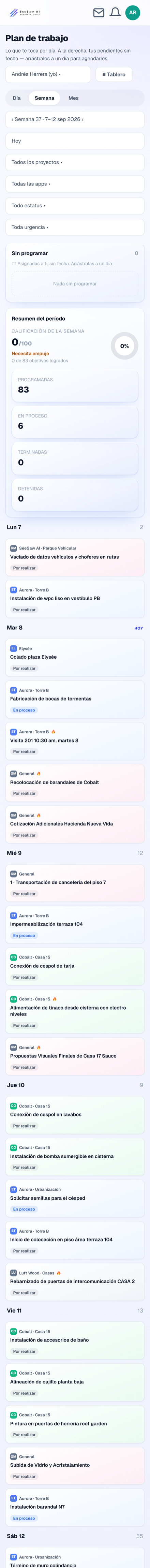 Vista del módulo en móvil